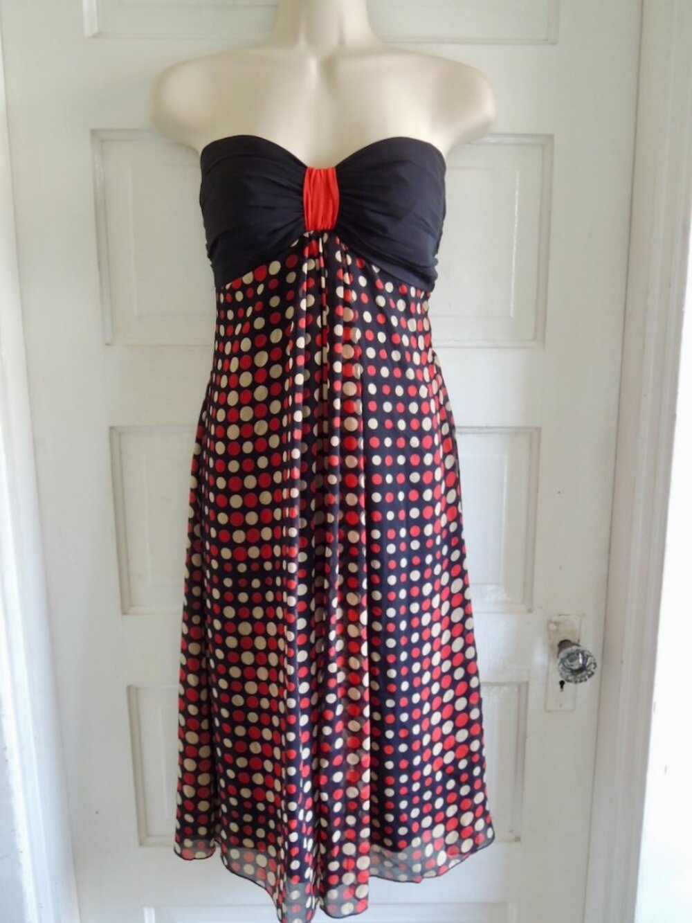 Jonathan Martin Black & Red Polka Dot Strapless Rockabilly Cosplay Dress 6 (M)